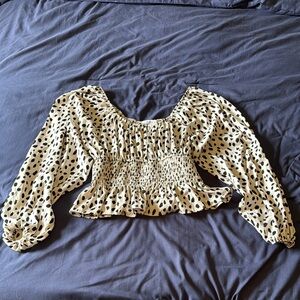 Sincerely Jules Cream and Black Polka Dot Blouse